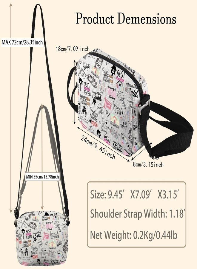 WCGXKO Novelty Realtor Gift Realtor Sayings Real Estate Life Quotes Canvas Crossbody Bag (Realtor Cro-s) - Image 2