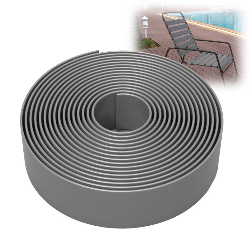 KOMORAX KOMORAX 2 Inch Wide 20ft Long Vinyl Strap  Replacement Straps for Patio Chairs  Vinyl Strapping for Patio Furniture Repair  Durable Seat Repair Kit for Lawn Chairs Outdoor Furniture Gray
