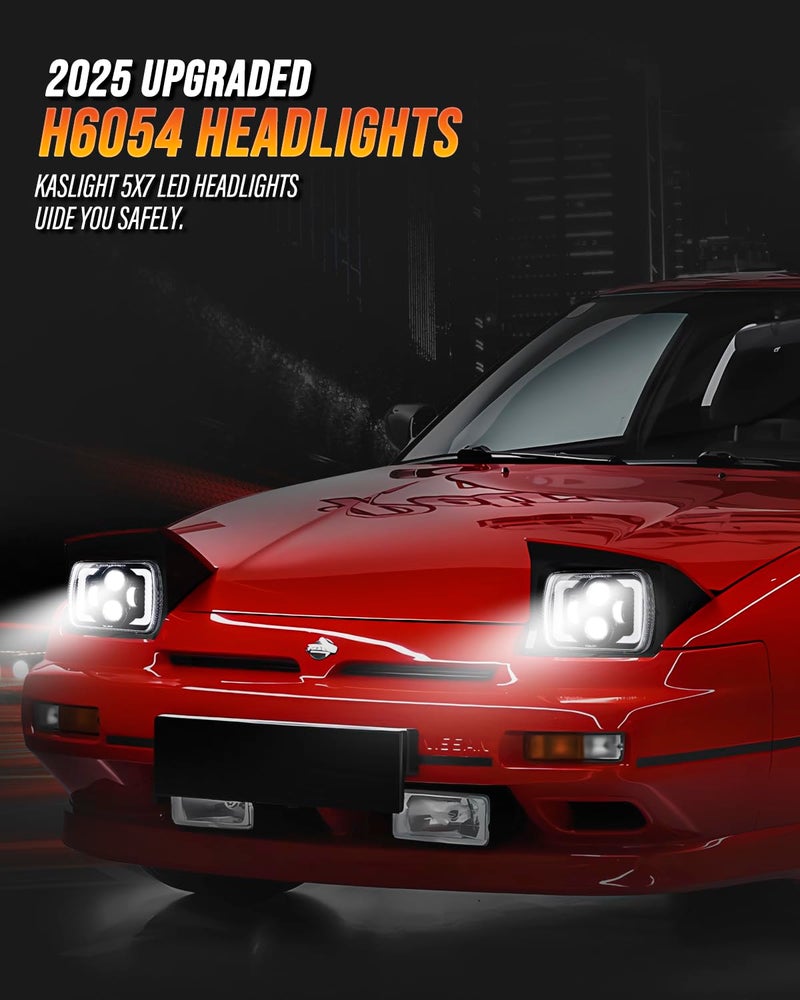 KASLIGHT H6054 Led Headlights, 2025 DOT 5x7 7x6 Led Headlight High Lumens Anti-glare DRL Turn Signal Hi/Low Led Sealed Beam Headlamp for Jeep Cherokee XJ Wrangler YJ Ford Chevy GMC Toyota Nissan Dodge etc - Image 3