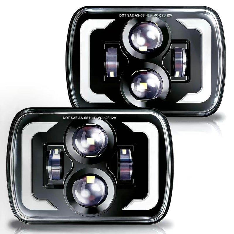 KASLIGHT H6054 Led Headlights, 2025 DOT 5x7 7x6 Led Headlight High Lumens Anti-glare DRL Turn Signal Hi/Low Led Sealed Beam Headlamp for Jeep Cherokee XJ Wrangler YJ Ford Chevy GMC Toyota Nissan Dodge etc - Image 1