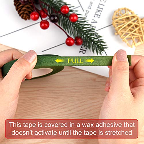 KUUQA 4 Rolls 1/2" Wide Dark Green Floral Tapes for Bouquet Stem Wrapping and Floral Crafts,Wedding Bouquet - Image 4