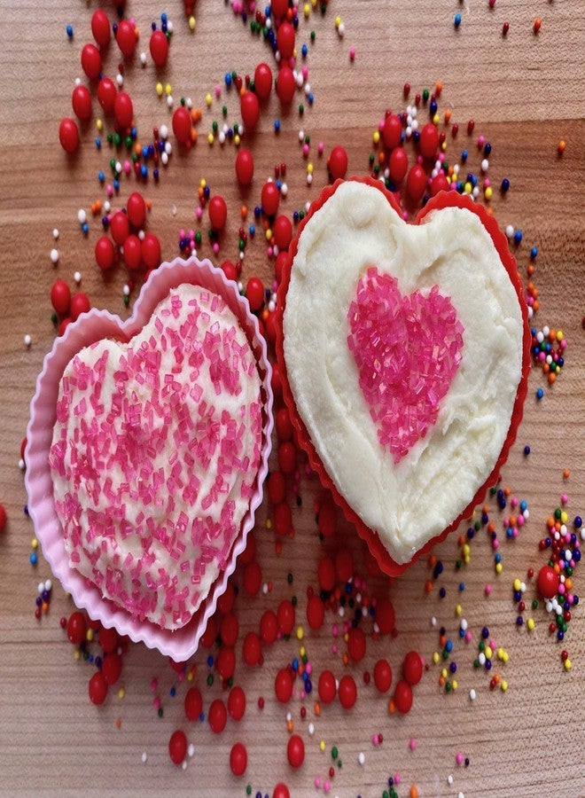 JOYUS Silicone Heart Shape Baking Cups, Reusable Moould for Party Cupcake Muffin Candies Liners, Non-Stick Cup Cake Moulds, Standard Size, Random Color, Pack of 24 - Image 5