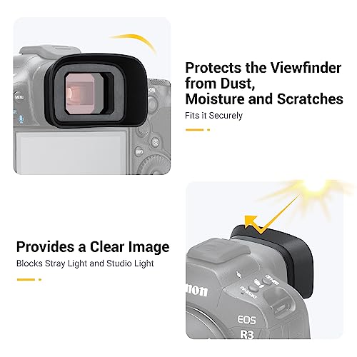 Kiorafoto EOS R3 Eyecup Eyepiece, Soft Silicon Extended Camera Eye Cup Viewfinder, Replaces Canon ER-h/ER-hE Eyecup Eyepiece for Canon EOS R3 Mirrorless Camera (More Fitting Eye Control Autofocus Function - Image 5