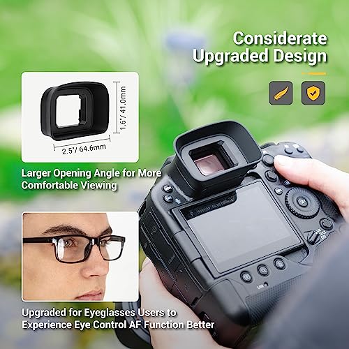 Kiorafoto EOS R3 Eyecup Eyepiece, Soft Silicon Extended Camera Eye Cup Viewfinder, Replaces Canon ER-h/ER-hE Eyecup Eyepiece for Canon EOS R3 Mirrorless Camera (More Fitting Eye Control Autofocus Function - Image 2