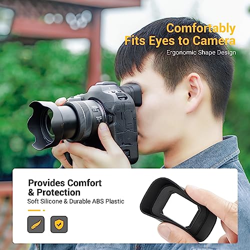 Kiorafoto EOS R3 Eyecup Eyepiece, Soft Silicon Extended Camera Eye Cup Viewfinder, Replaces Canon ER-h/ER-hE Eyecup Eyepiece for Canon EOS R3 Mirrorless Camera (More Fitting Eye Control Autofocus Function - Image 3