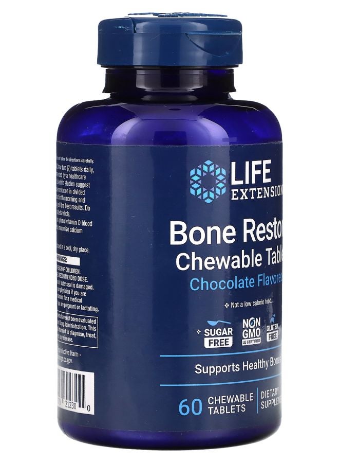 Life Extension Bone Restore Chocolate 60 Chewable Tablets - Image 2