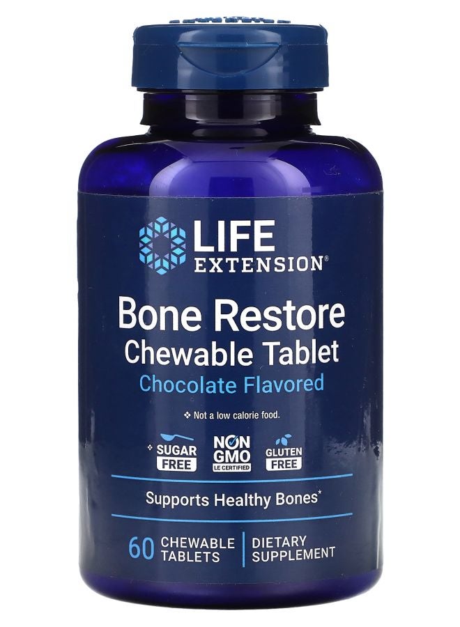 Life Extension Bone Restore Chocolate 60 Chewable Tablets - Image 1