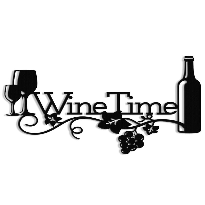 Xort Metal Wine Sign  Bar Metal Sign  Metal Kitchen Wall Decor  Vino Lover Metal Wall Art Decorative Home Restaurant Bar. (Black - 16 X 8 Inch) - Image 1