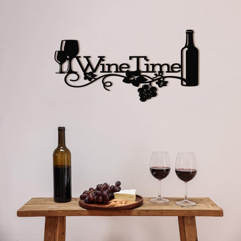 Xort Metal Wine Sign  Bar Metal Sign  Metal Kitchen Wall Decor  Vino Lover Metal Wall Art Decorative Home Restaurant Bar. (Black - 16 X 8 Inch) - Image 3