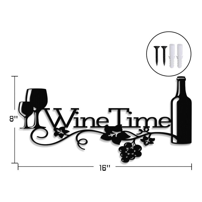 Xort Metal Wine Sign  Bar Metal Sign  Metal Kitchen Wall Decor  Vino Lover Metal Wall Art Decorative Home Restaurant Bar. (Black - 16 X 8 Inch) - Image 5
