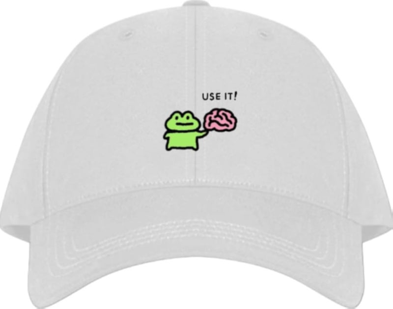 Frog Plain unisex baseball cap White 21