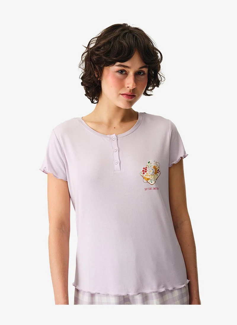 Penti Women Sweet Day Short Sleeve Lilac T-Shirt