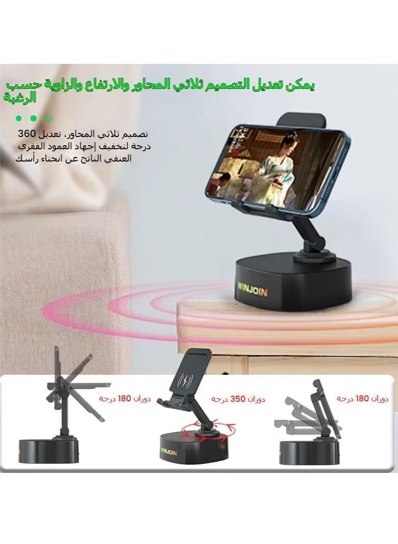 Bluetooth speaker, mobile phone, tablet holder, five-in-one foldable, lazy live broadcast desktop, multi-functional wireless power bank - Image 4