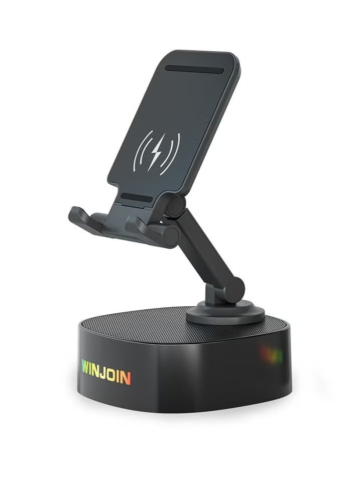 Bluetooth speaker, mobile phone, tablet holder, five-in-one foldable, lazy live broadcast desktop, multi-functional wireless power bank - Image 1