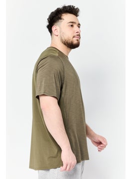 Reebok Men Sportswear Fit Short Sleeve Training T-Shirt, Olive  - Image 2