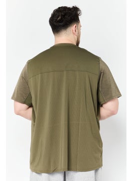 Reebok Men Sportswear Fit Short Sleeve Training T-Shirt, Olive  - Image 4