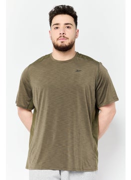 Reebok Men Sportswear Fit Short Sleeve Training T-Shirt, Olive  - Image 1