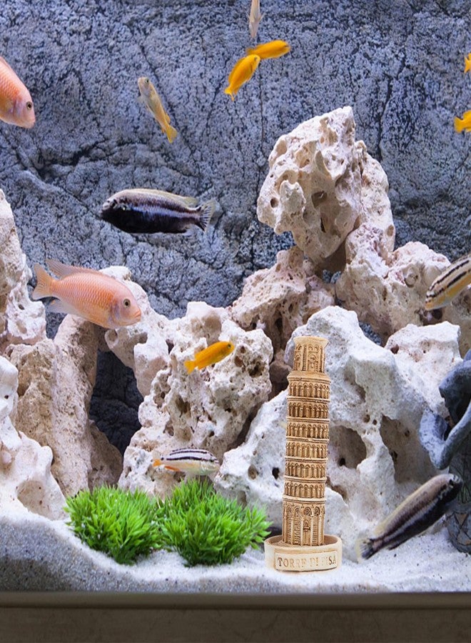 Alasum Mini Leaning Tower of Pisa Model Resin Statue for Fish Tank, Aquarium, Sand Table, Dollhouse, Succulent Pot Decoration - Image 2
