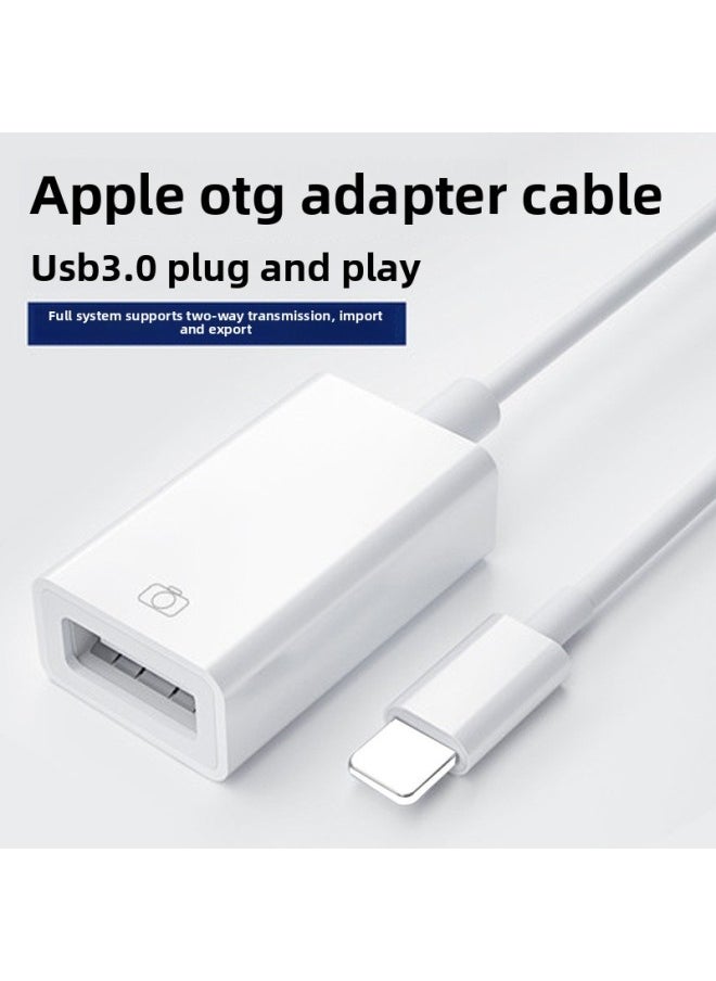 Generic - Applicable To For AppleOtg Mobile Phone Adapter Cable U Disk For Iphone Data Usb3.0 To Lightning Microphone-Interface Form:[USB3.0 + Charging Interface] For AppleOTG (external USB Flash Drive/Camera/mouse/keyboard) - Image 1