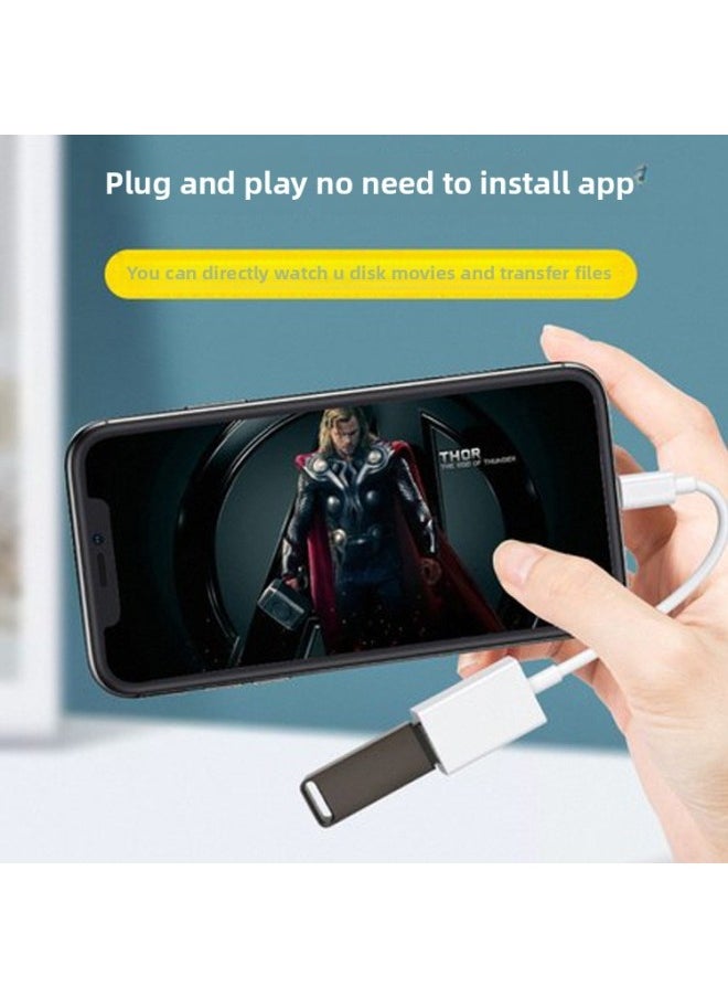Generic - Applicable To For AppleOtg Mobile Phone Adapter Cable U Disk For Iphone Data Usb3.0 To Lightning Microphone-Interface Form:[USB3.0 + Charging Interface] For AppleOTG (external USB Flash Drive/Camera/mouse/keyboard) - Image 1