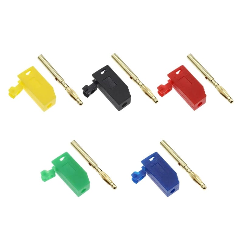10 PCS 2MM Banana Plug Gold Plating Stackable Electrical Terminal Connector(Blue) - Image 1