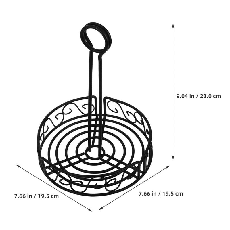 Large Iron Wire Spice Rack with Handle Countertop Kitchen Storage Organizer - Image 3