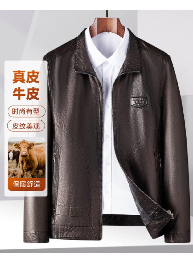 Fapai Autumn Urban Casual Genuine Cowhide Leather Jacket Men's Leather Jacket Men - Image 1
