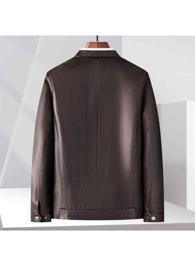 Fapai Autumn Urban Casual Genuine Cowhide Leather Jacket Men's Leather Jacket Men - Image 3