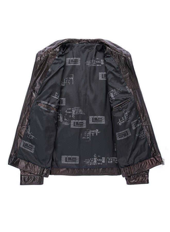 Fapai Autumn Urban Casual Genuine Cowhide Leather Jacket Men's Leather Jacket Men - Image 5