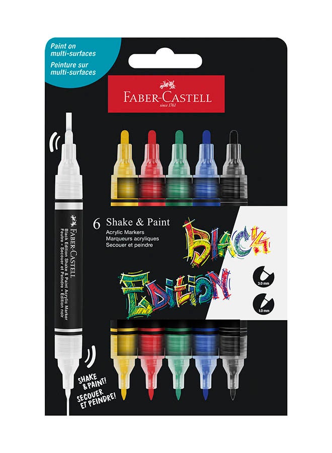 FABER-CASTELL مجموعة أقلام أكريليك BE Shake&Paint 6 كلاسيكية - Image 2