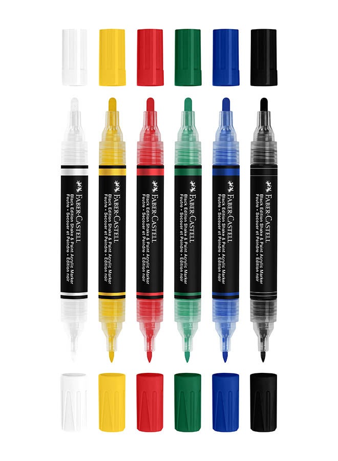 FABER-CASTELL مجموعة أقلام أكريليك BE Shake&Paint 6 كلاسيكية - Image 1