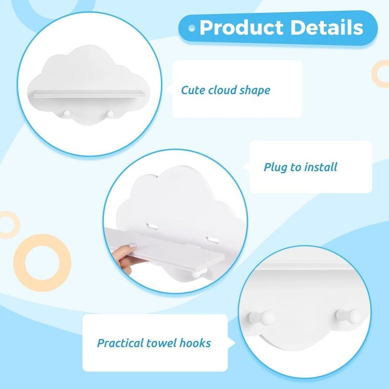White Cloud Wall Shelves Set Of 3 For Book Display And Home Decor - Image 3