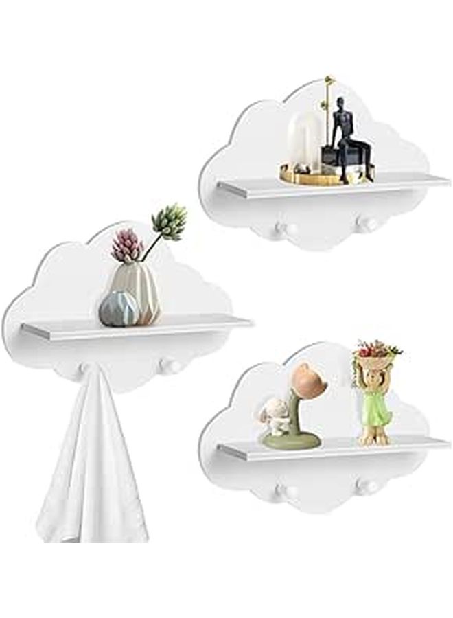 White Cloud Wall Shelves Set Of 3 For Book Display And Home Decor - Image 1