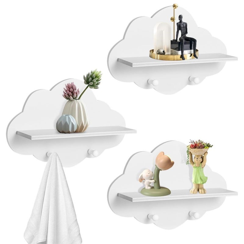 White Cloud Wall Shelves Set Of 3 For Book Display And Home Decor - Image 2