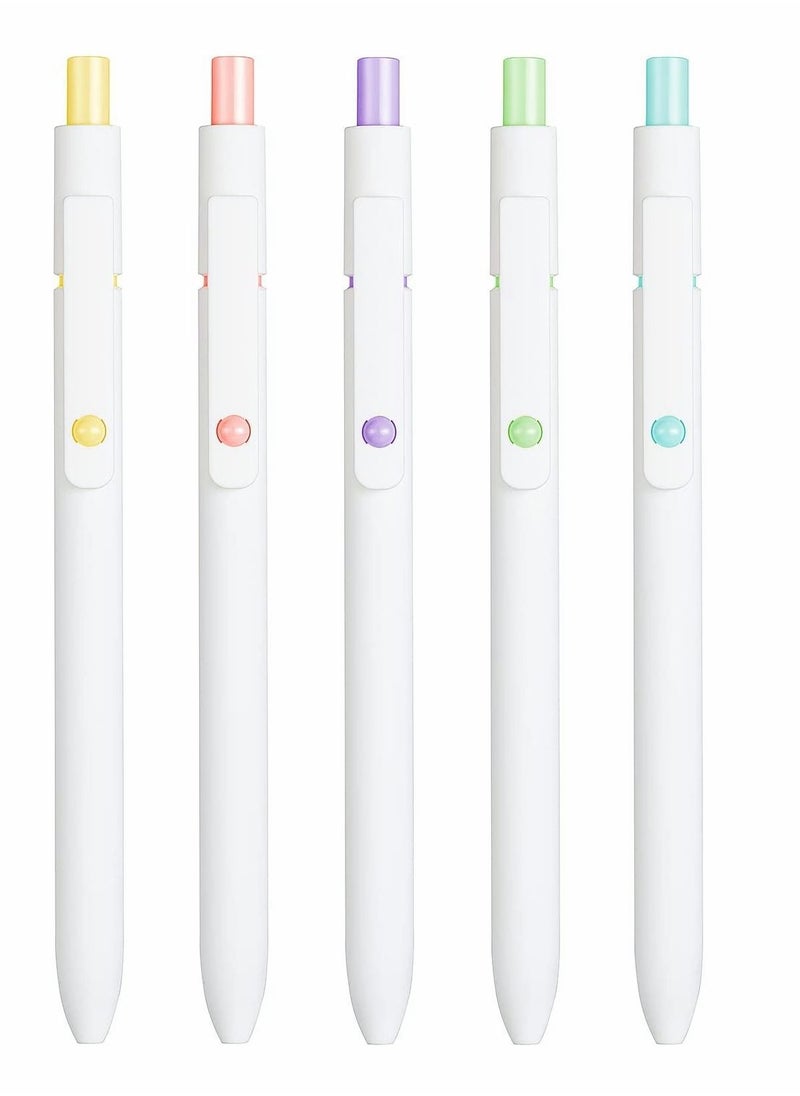 Y&D 0.5 Gel Pen, Cute Kawaii Pens, Boxed Office Fine Point Signing Retractable Rolling Ball Quick-dry Ink Black Smooth Writing for School Home, 5pcs (Academic Colors)  - Image 2