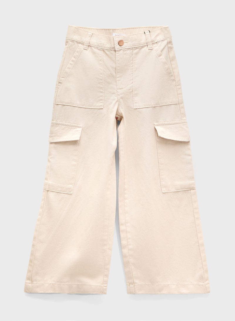 ريبلز مع نمشي بنطلون بناتي واسع الأرجل بجيوب - Image 1