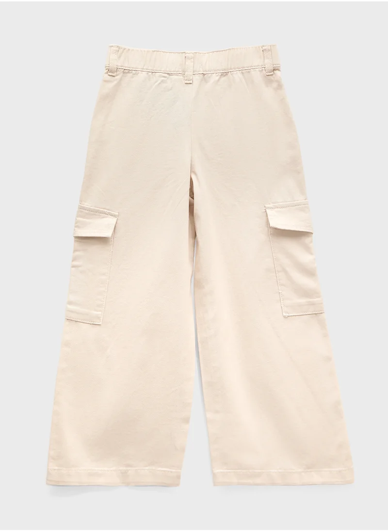Ripples Girls Wide-Leg Cargo Pants