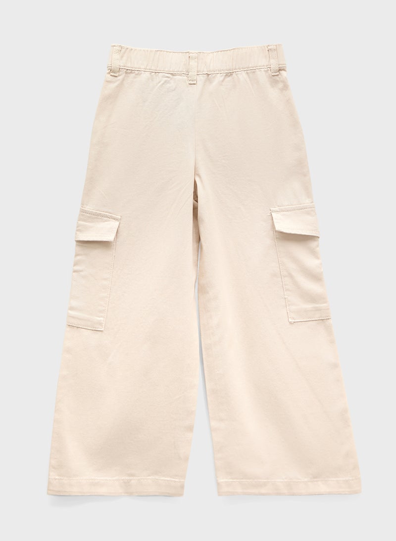 ريبلز مع نمشي بنطلون بناتي واسع الأرجل بجيوب - Image 2