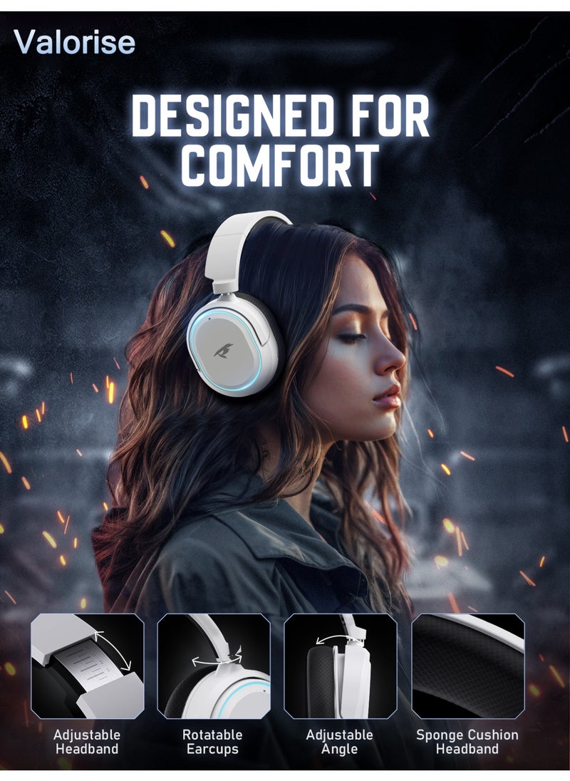 Valorise - UG-08S Wireless Gaming Headset,Tri-mode 2.4GHz,Bluetooth,Wired Gaming Headphones with, 7.1 Surround Sound,ENC Noise Canceling Mic, RGB Light, for PC PS5 PS4 Mac Switch - Image 1