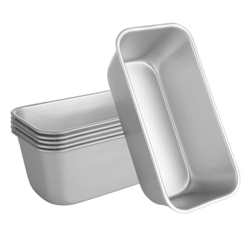 AKOLAFE 6 Pack Aluminum Loaf Pans 8x4 Inch Banana Bread Pan for Homemade Bread Baking Pan for Oven 28 Deep Metal Meatloaf Pan Sandwich Bread Loaf Pans for Baking Bread Tins for Baking Meat Loaf Cake - Image 1