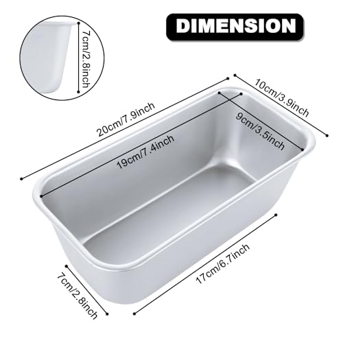 AKOLAFE 6 Pack Aluminum Loaf Pans 8x4 Inch Banana Bread Pan for Homemade Bread Baking Pan for Oven 28 Deep Metal Meatloaf Pan Sandwich Bread Loaf Pans for Baking Bread Tins for Baking Meat Loaf Cake - Image 3