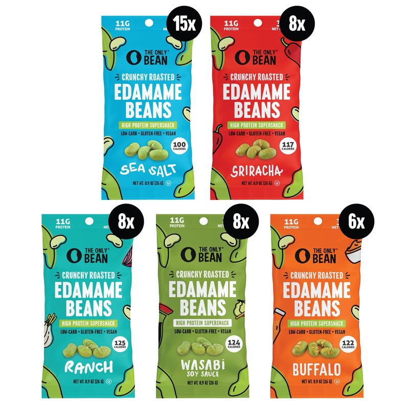 The Only Bean High Protein Snacks, Healthy Office Snacks, Healthy Snacks for Adults and Kids for Lunch, Vegan, Low Carb & Gluten Free - Edamame Beans Snack, Variety Pack - 0.9oz (Pack of 45) - Image 4