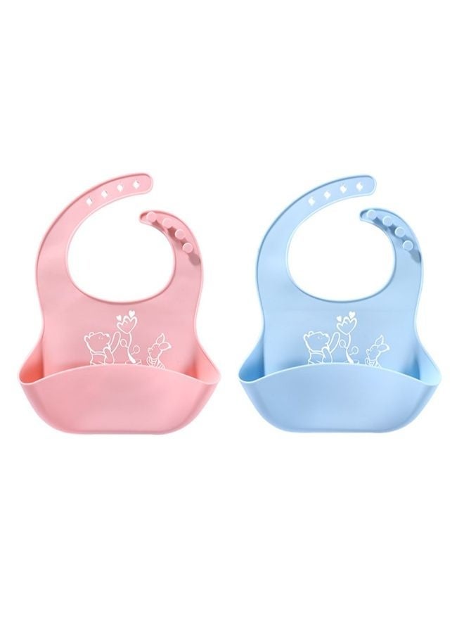 Sharpdo 2PCS Silicone Baby Weaning Bibs, Adjustable Waterproof Baby Feeding Bibs - Image 5