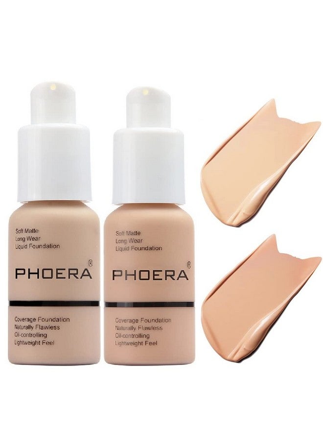 Meifen Foundation,Flawless Soft Matte Liquid Foundation 24Hr Oil Control Concealer Foundation Makeup。 (102 Nude And 103 Warm Peach) - Image 2
