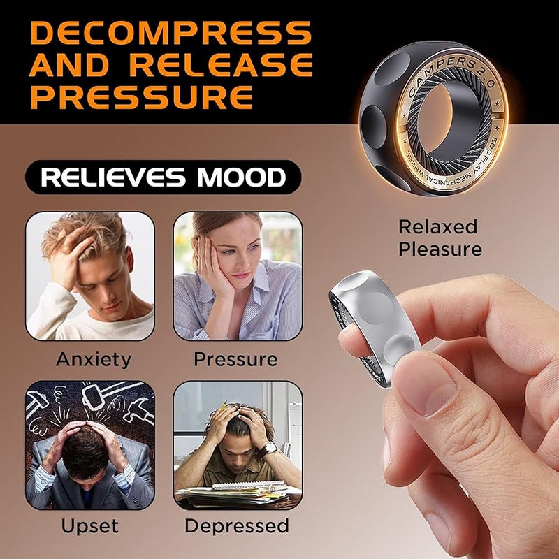 berotok Fidget Spinner for Stress Relief – DIY Magnetic Fidget Ring with Engaging Sounds, EDC Stainless Steel Toys for Adults & Teens, Perfect for Work, Study, Waiting, Gift and Stocking Stuffer - Image 4