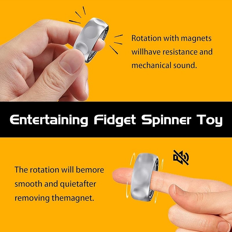berotok Fidget Spinner for Stress Relief – DIY Magnetic Fidget Ring with Engaging Sounds, EDC Stainless Steel Toys for Adults & Teens, Perfect for Work, Study, Waiting, Gift and Stocking Stuffer - Image 5