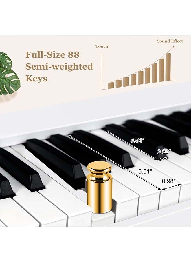 KONIX 88-Key Foldable Digital Piano Keyboard, Full Size Semi-Weighted Keyboard, Portable Electric Piano w/MIDI, Split Function, Sustain Pedal & Carrying Bag for Beginner (White)  - Image 5
