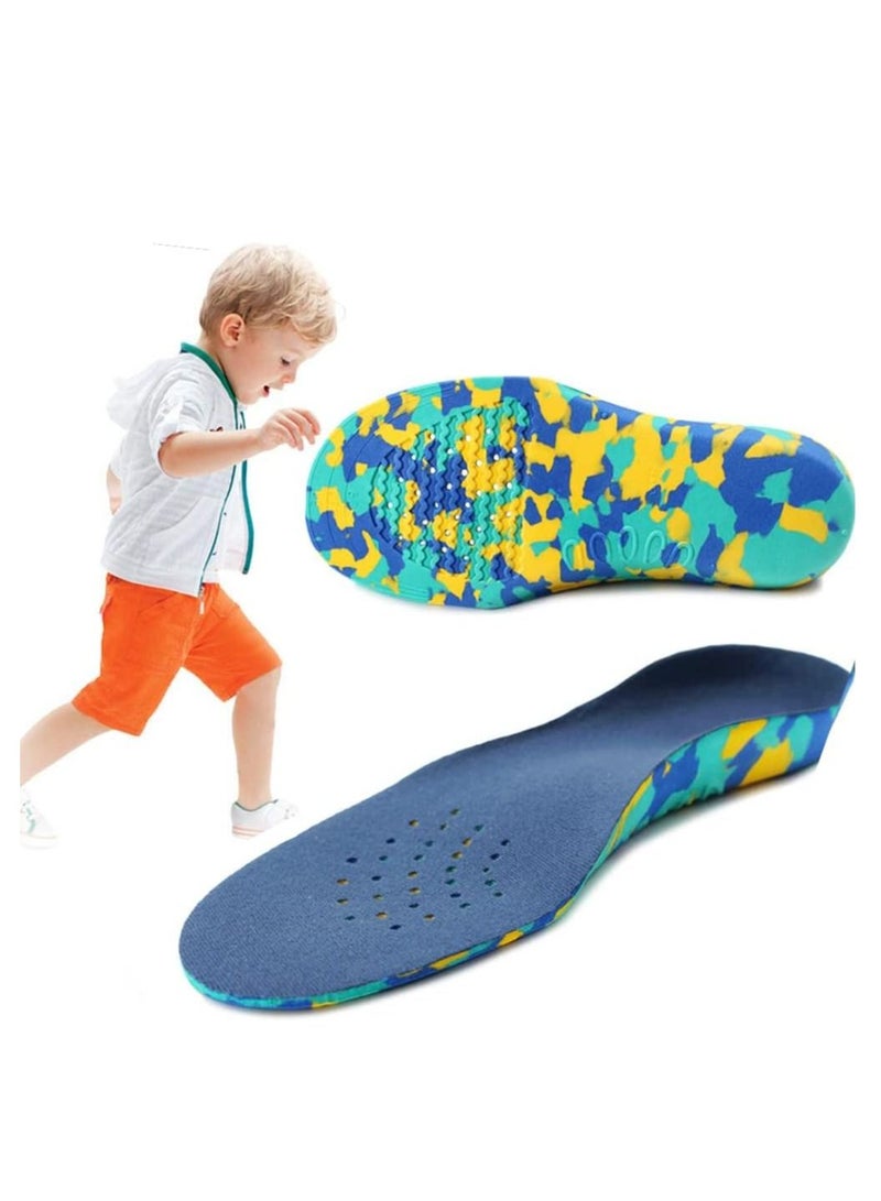 SYOSI Kids Orthotic Cushioning Arch Support Shoe Insoles, Children Pu Foam Inserts for Flat feet, Plantar Fasciitis, Feet Heel Pain Relief - Image 1