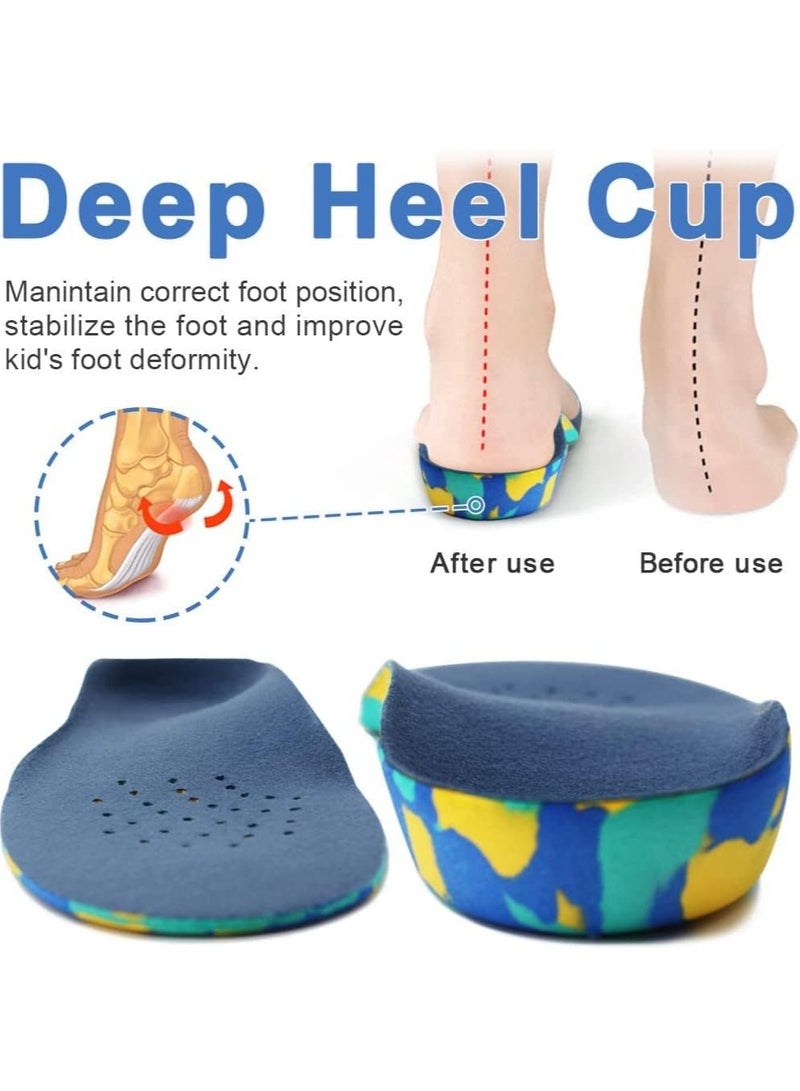 SYOSI Kids Orthotic Cushioning Arch Support Shoe Insoles, Children Pu Foam Inserts for Flat feet, Plantar Fasciitis, Feet Heel Pain Relief - Image 3