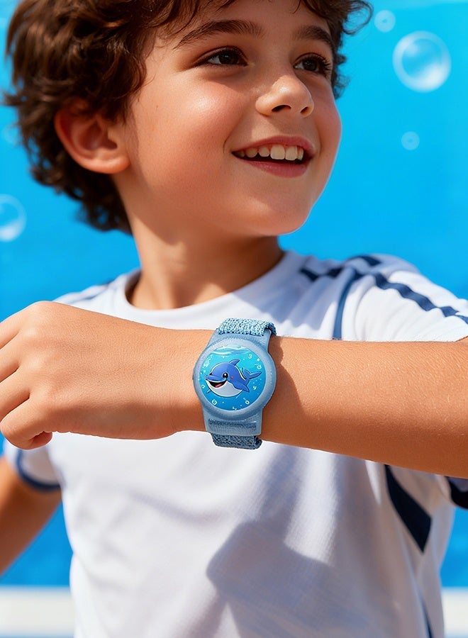 Durable Woven Airtag Wristband for Kids, 2 Pack Adjustable Nylon Strap for Apple Airtag - Secure, Comfortable & Breathable Anti-Lost Bracelet (Blue, Black) - Image 3